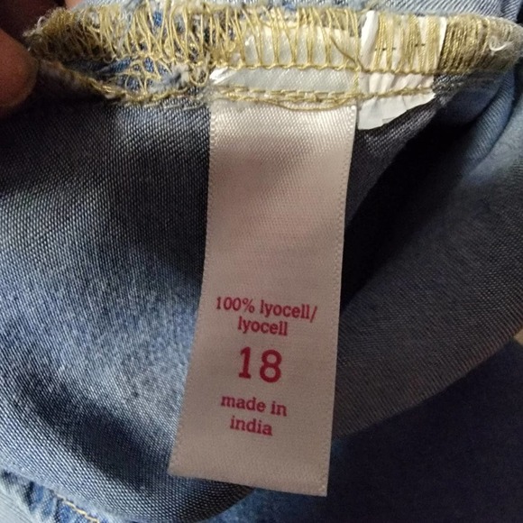 Justice denim blouse long sleeve sz 18 / XL - Picture 9 of 9